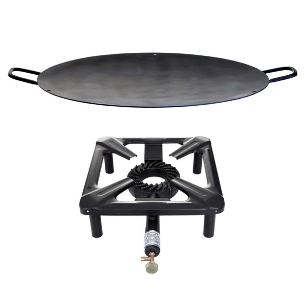 Hockerkocher-Set (groß) mit Eisen-Wok/Grillschale Ø 50 cm - ohne Zündsicherung