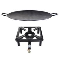 Hockerkocher-Set (groß) mit Eisen-Wok/Grillschale Ø 50 cm - ohne Zündsicherung