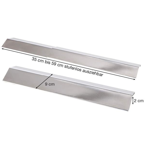 Universal-Flammschutzblech Edelstahl 35-60 cm ausziehbar