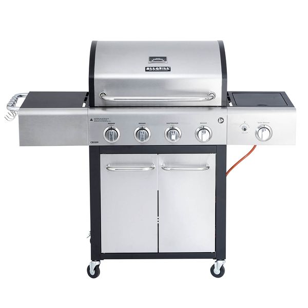 FESTIVAL Edelstahl-schwarz Gasgrill 15,5 kW 4-flammig