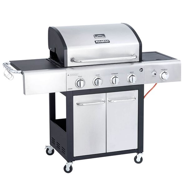 FESTIVAL Edelstahl-schwarz Gasgrill 15,5 kW 4-flammig