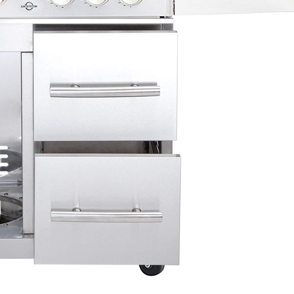 Schubladen-System re. f. Modular CHEF L -Edelst.- 2 Schubfächer je 36,5 x 28,5 x 48 cm