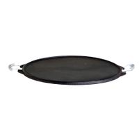 Gusseisen-Grillplatte Light mit Edelstahl-Griffen 42 cm schwarz
