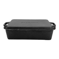 Gusseisen Casserole 28x17x6 cm, Deckel 28x17x3 cm, robust