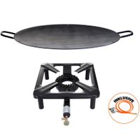 Hockerkocher-Set (klein) - ohne Zündsicherung - mit Eisen-Wok