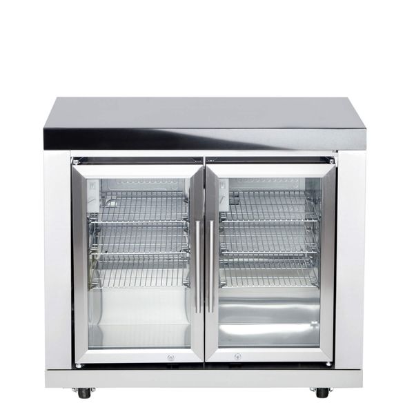 Modul 2 Anbaudoppelkühlschrank CASO 102x58x90 cm 147 kg 63 l blau