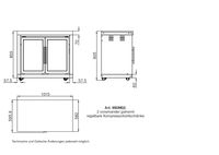 Modul 2 Anbaudoppelkühlschrank CASO 102x58x90 cm 147 kg 63 l blau