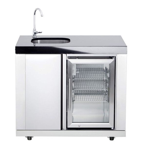 Modul 1 Anbauwaschbecken/Kühlschrankkombination CASO Kühlschrank 96x58x90 cm