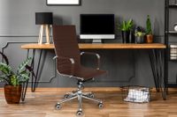 Lifa Living - Bürostuhl Oxford - Sitz aus echtem Büffelleder