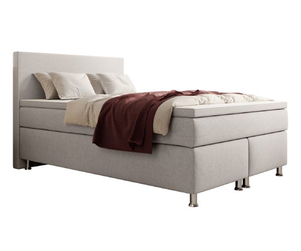 Boxspringbett Gent 140x200 cm Webstoff Silbergrau
