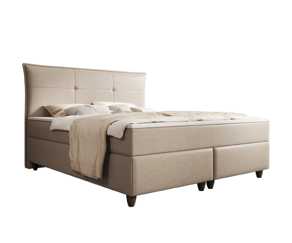 Boxspringbett Emden 180x200cm Webstoff Hellgrau