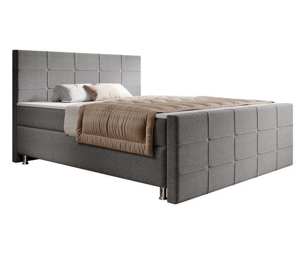 IHG Boxspringbett Florenz 180x200cm Webstoff Grau