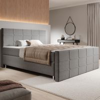 IHG Boxspringbett Florenz 180x200cm Webstoff Grau