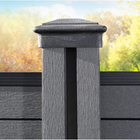 WPC-Sichtschutzzaun CORTADO - 5x Element + 6x Pfosten - Schwarz