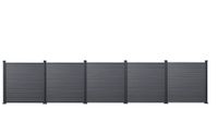 WPC-Sichtschutzzaun CORTADO - 5x Element + 6x Pfosten schwarz