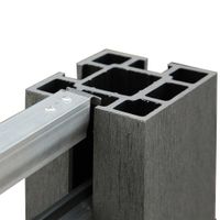 WPC-Sichtschutzzaun CORTADO - 5x Element + 6x Pfosten mit 3 Luftöffnungen - Schwarz