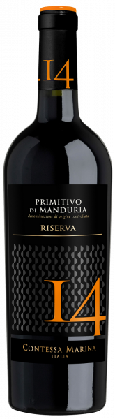 Primitivo di Manduria DOC Riserva 14 Contessa Marina Italien  halbtrocken - 6er Karton