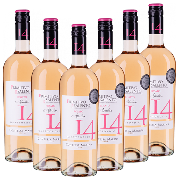 Primitivo Salento IGT Rosato 14 Contessa Marina Italien  trocken - 6er Karton