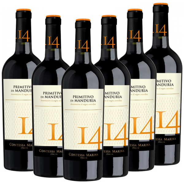 Primitivo di Manduria DOC 14 Contessa Marina Italien  trocken - 6er Karton