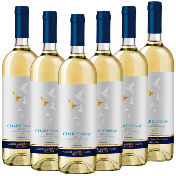 Bio-Chardonnay Sicilia DOC Colomba Bianca Italien  trocken - 6er Karton