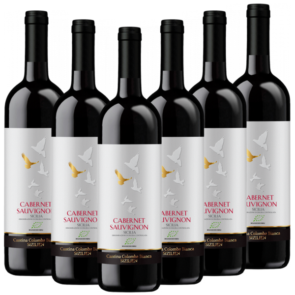 Bio-Cabernet Sauvignon Sicilia DOC Colomba Bianca Italien  trocken - 6er Karton