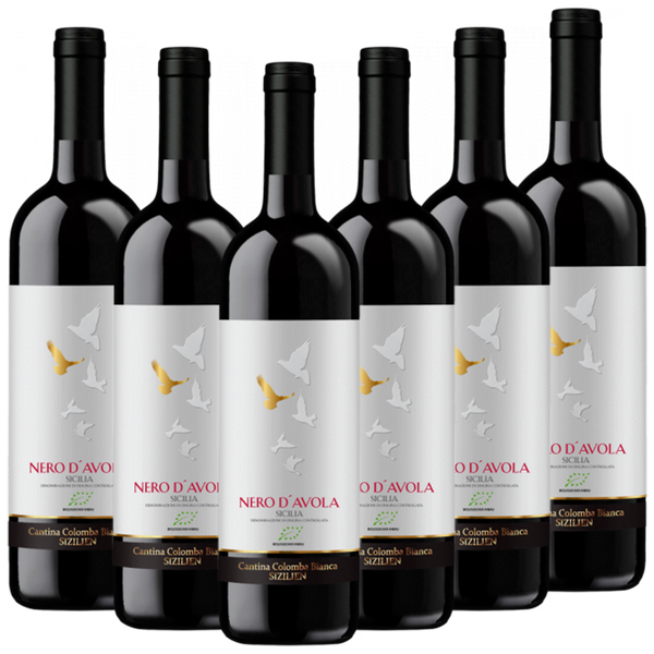 Bio-Nero d Avola Sicilia DOC Colomba Bianca Italien  trocken - 6er Karton