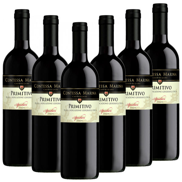 Primitivo Puglia IGT Contessa Marina Italien  trocken - 6er Karton