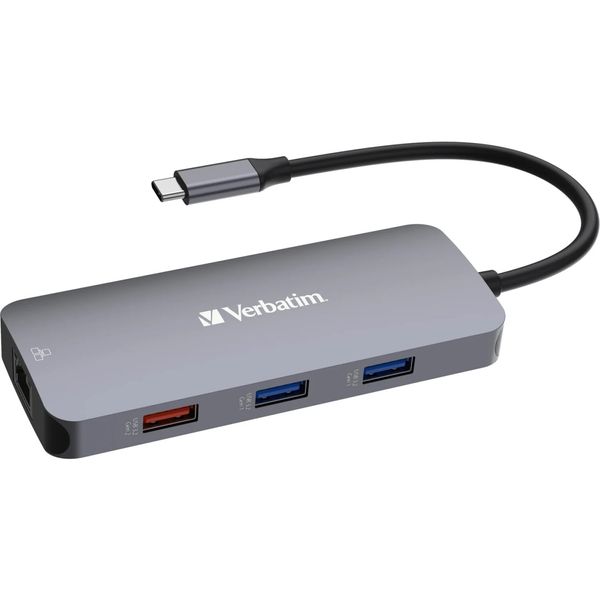 Multiport-Hub CMH-09, 3x USB 3.2-A, 2x USB 3.2-C, HDMI 4K, RJ45, SD, microSD, USB 3.1-C Kabel