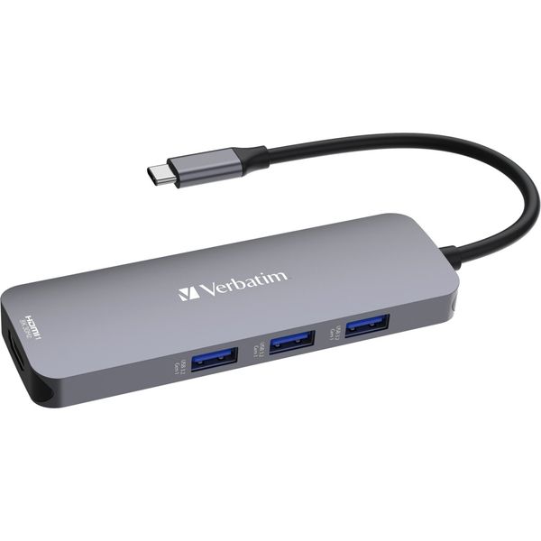Multiport-Hub CMH-08, 8 Port, 3x USB 3.2-A, USB 3.2-C, 2x HDMI 4K, SD, microSD, USB 3.1-C Kabel