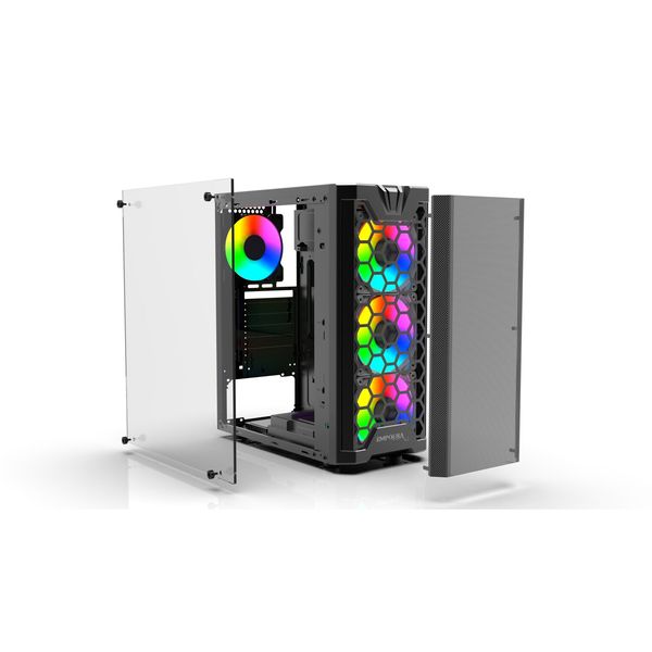 EMPOUSA Premium Computer CASE EMG-15XB 4x ARGB Lüfter LED Glasscheibe schwarz