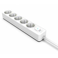 Steckdosenleiste IPW-44SY 5fach, LED Anzeige Kinderschutzfunktion Weiß 1,5m