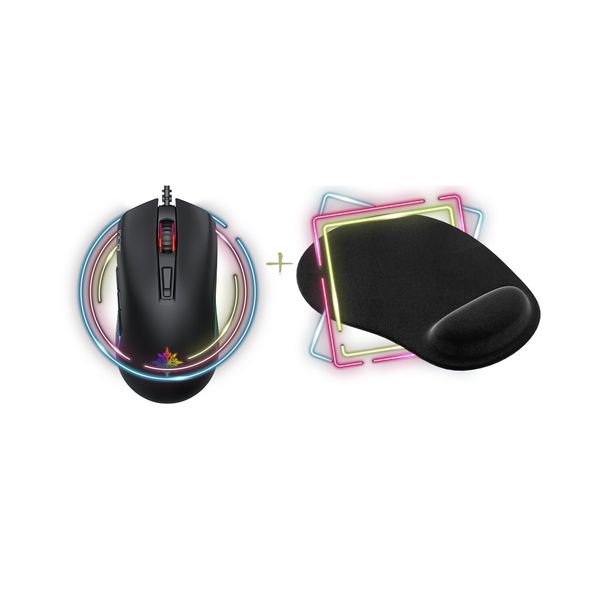 2in1 Gaming Maus 3600 Dpi &amp; Flexible Mauspad 3mm
