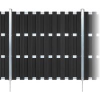 WPC Sichtschutzzaun Milano Line 3x Element Zaunfeld anth. & 4x Alu-Pfosten eloxiert zum Einbeton.