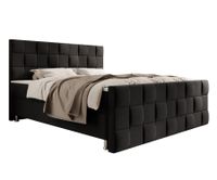 Boxspringbett Tarifa 180x200cm Velour Schwarz / SL 3 / Deren 22