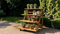 Klappbare Blumentreppe aus Akazienholz, ca. 74 x 78 x 76,5 cm  - Braun