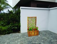 Pflanzkasten Pflanztopf Blumentopf mit Rankhilfe 100 x 60 x 28 cm FSC braun