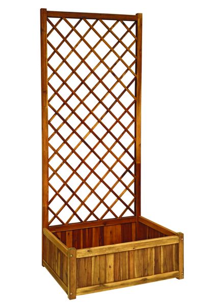 Pflanzkasten Pflanztopf Blumentopf mit Rankhilfe 180 x 80 x 38 cm FSC braun