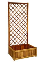 Pflanzkasten Pflanztopf Blumentopf mit Rankhilfe 180 x 80 x 38 cm FSC braun