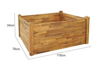 Holz Pflanzkübel, Pflanzkübel, Blumenkasten, Blumenkübel 118 x 78 x 34 cm FSC braun