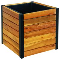 Holz Pflanzkübel, Pflanzkübel, Blumenkasten, Blumenkübel 33,5 x 33,5 x 32 cm FSC braun