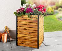 Holz Pflanzkübel, Pflanzkübel, Blumenkasten, Blumenkübel 42 x 42 x 60 cm FSC braun
