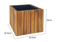 Pflanzkasten,Pflanztopf, Blumentopf,Blumenkasten, Blumenkübel 32,5 x 32,5 x  32cm FSC braun  