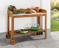 Pflanztisch aus Akazienholz mit Zinkplatte 111 x 49 x 91 cm FSC braun