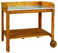 Pflanztisch aus Akazienholz mit Zinkplatte 111 x 49 x 91 cm FSC braun