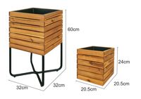Pflanzkasten,Pflanztopf, Blumentopf,Blumenkasten, Blumenkübel FSC braun 2er