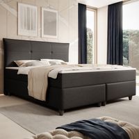 Boxspringbett Emden 180x200cm Schwarz TFK