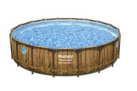 Power Steel™ Swim Vista Series™ Frame Pool Komplett-Set mit Filterpumpe, Holz-Optik