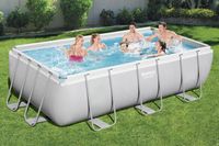 Power Steel™ Frame Pool-Set mit Filterpumpe 404 x 201 x 100 cm , lichtgrau, eckig