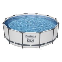 Steel Pro MAX™ Frame Pool Set mit Filterpumpe + Verdeck Ø 366 x 100 cm, lichtgrau, rund Ø 366 x 100 cm