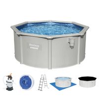 Hydrium™ Stahlwandpool Komplett-Set mit Sandfilteranlage granitgrau, rund Ø 300 x 120 cm